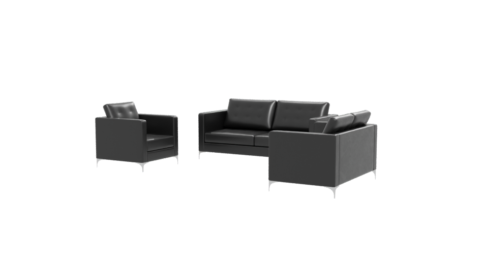 Stylish Leather Sofa Set 3D - Professional 3D Model Render 12