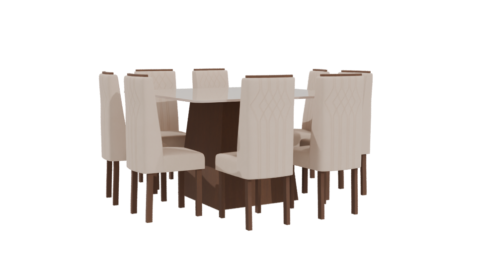 Stylish Dining Table Set 3D - Professional 3D Model Render 4