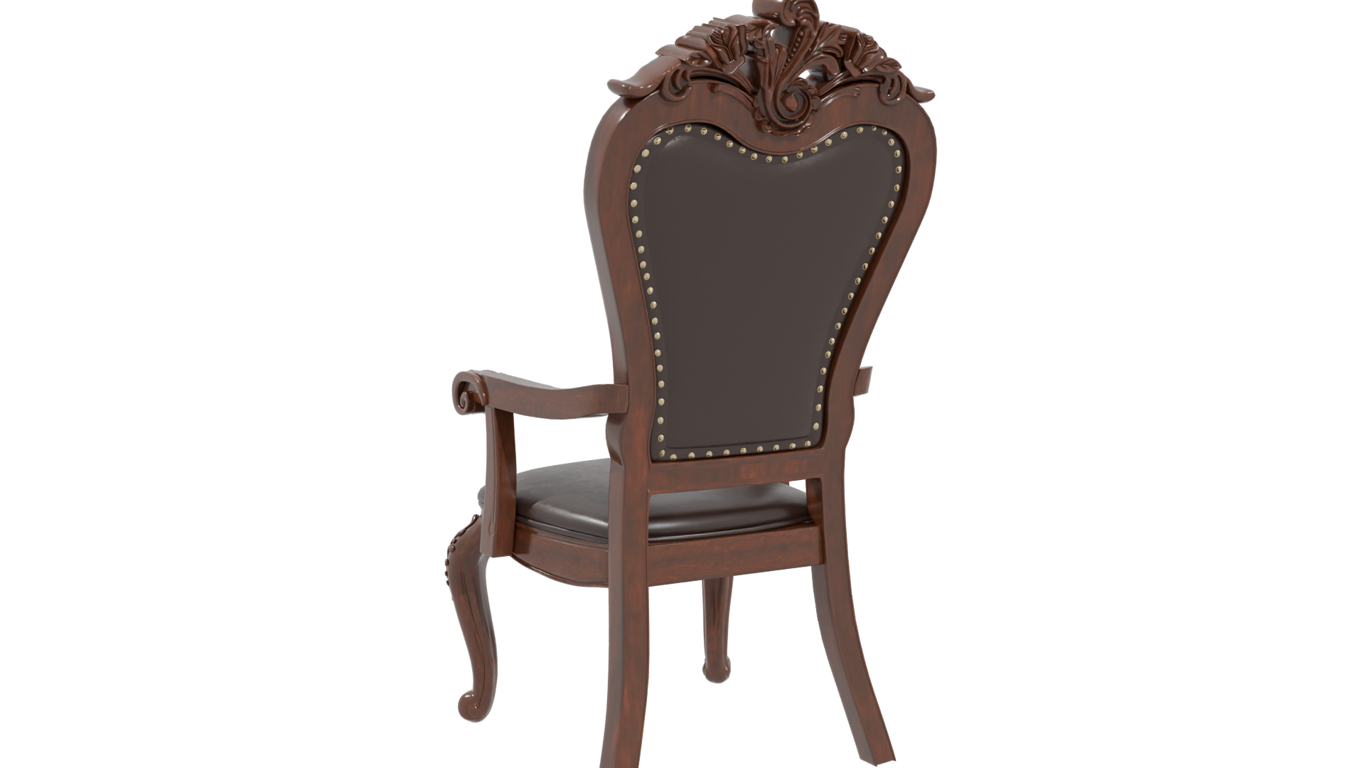 Vintage Ornate Wooden Chair 3D - Professional 3D Model Render 4