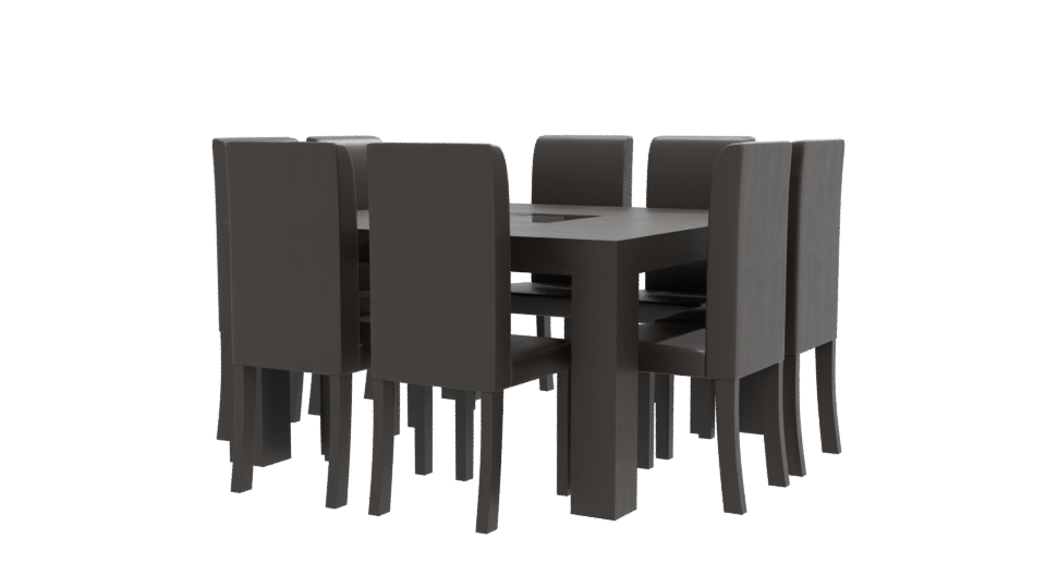 Minimalist Dining Table Set 3D - Professional 3D Model Render 12
