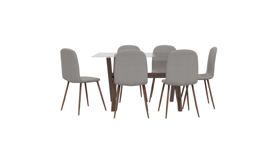 Stylish Glass Top Dining Set - Professional 3D Model Render 5