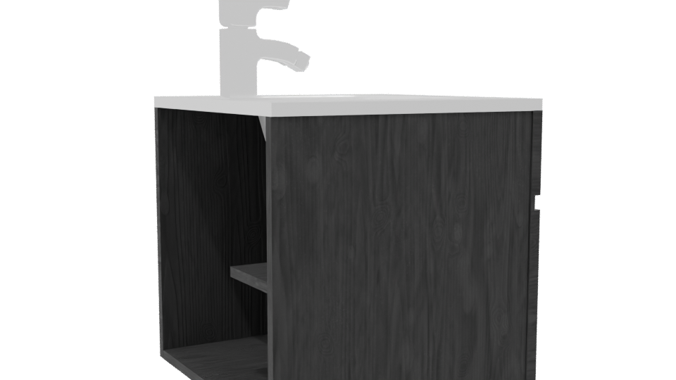 Modern Square Bathroom Sink - Professional 3D Model Render 7