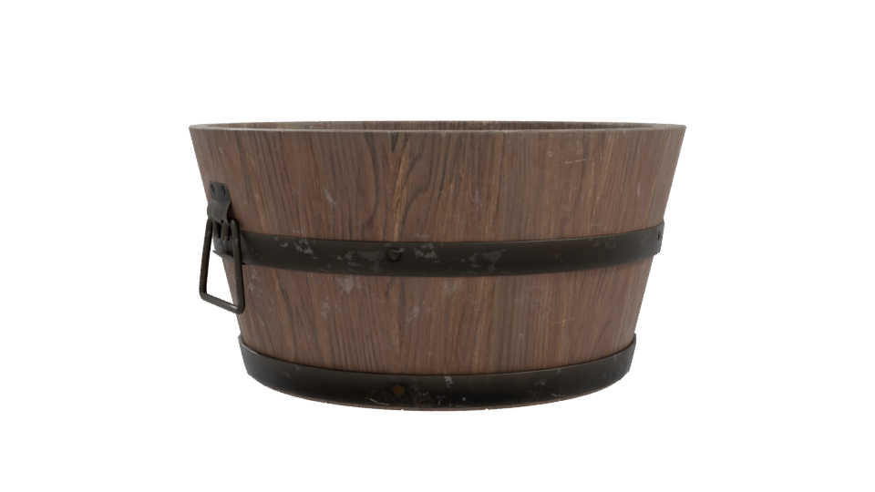 Rustic Wooden Bucket Model - Professional 3D Model Render 10