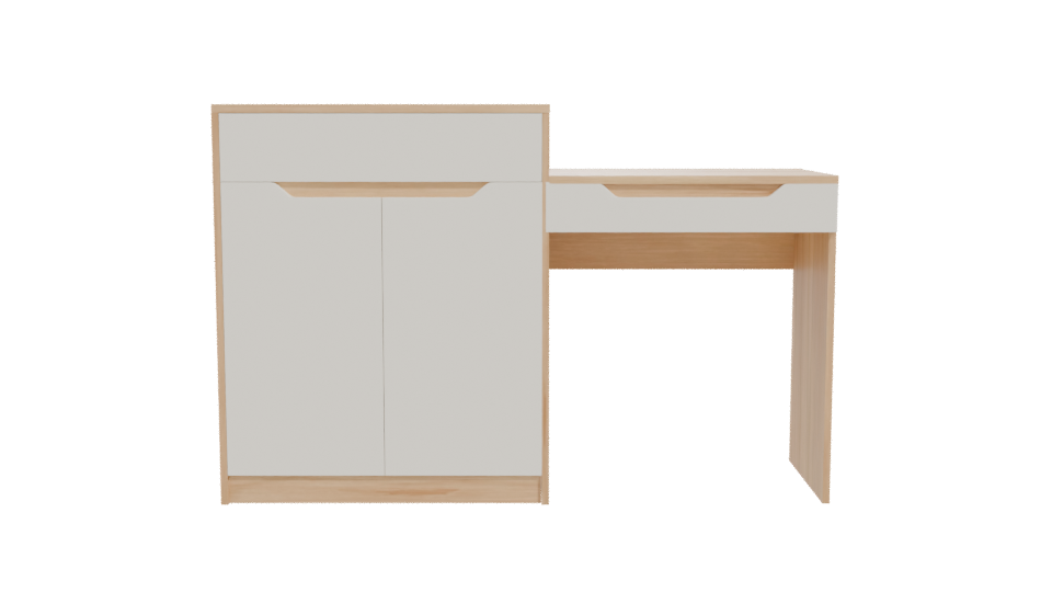 Minimalist Wooden Desk 3D Model - Professional 3D Model Render 3