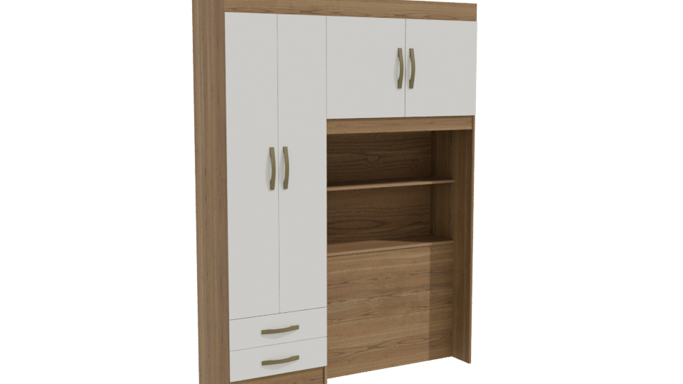 Stylish Wooden Storage Cabinet 3D - Professional 3D Model Render 10
