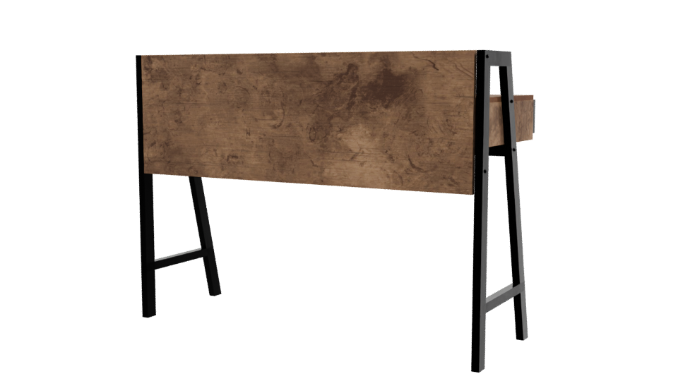 Stylish Industrial Wooden Desk Model - Professional 3D Model Render 9