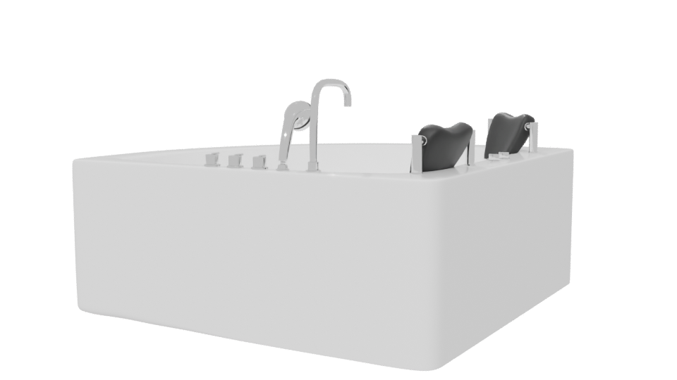 Elegant Corner Bathtub Model 3D - Professional 3D Model Render 6