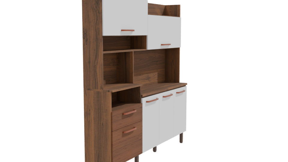 Stylish Wooden Storage Cabinet 3D - Professional 3D Model Render 9