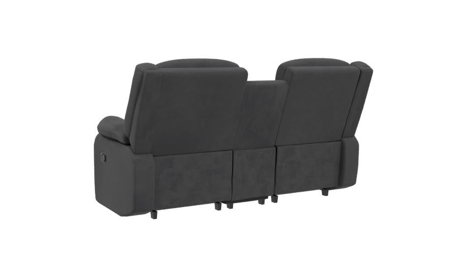 Reclining Black Love Seat 3D - Professional 3D Model Render 4