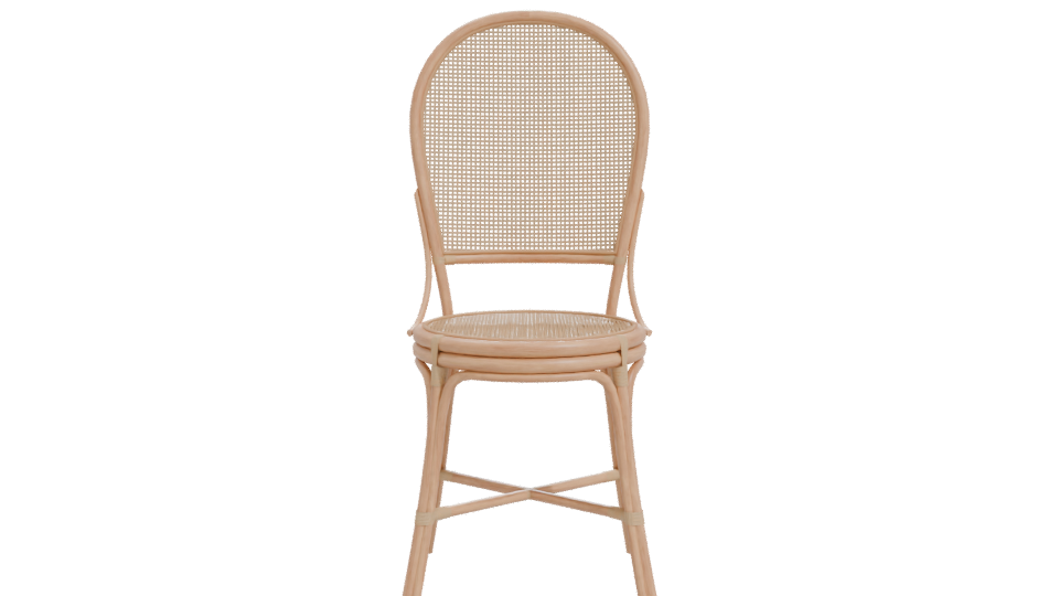 Stylish Cane Back Dining Chair - Professional 3D Model Render 11