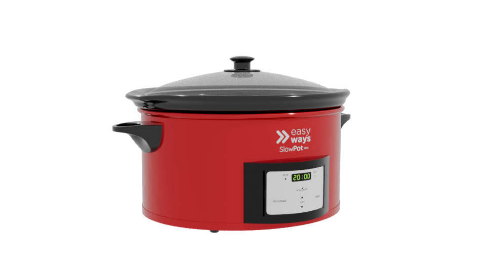 Sleek Red Electric Slow Cooker 3D Model - Professional 3D Model Render 10