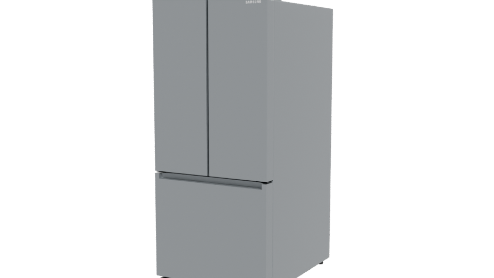 Sleek Stainless Steel French Door Refrigerator 3D Model - Professional 3D Model Render 12