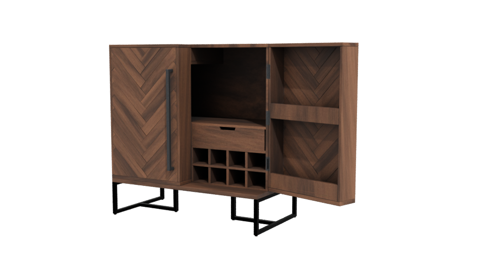 Rustic Wood Cabinet 3D Model - Professional 3D Model Render 12
