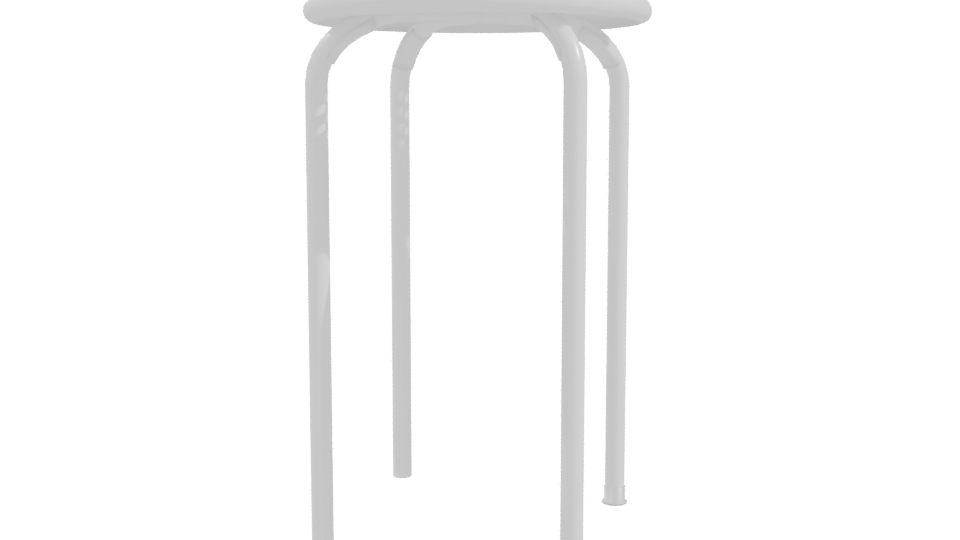 White Perforated Stool 3D Model - Professional 3D Model Render 10