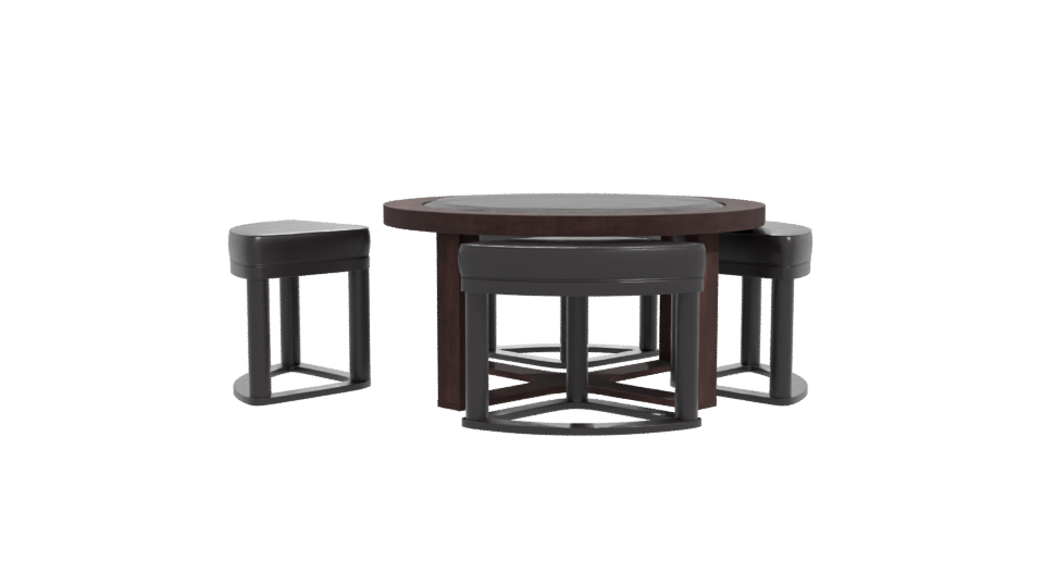 Elegant Round Dining Table Set - Professional 3D Model Render 11