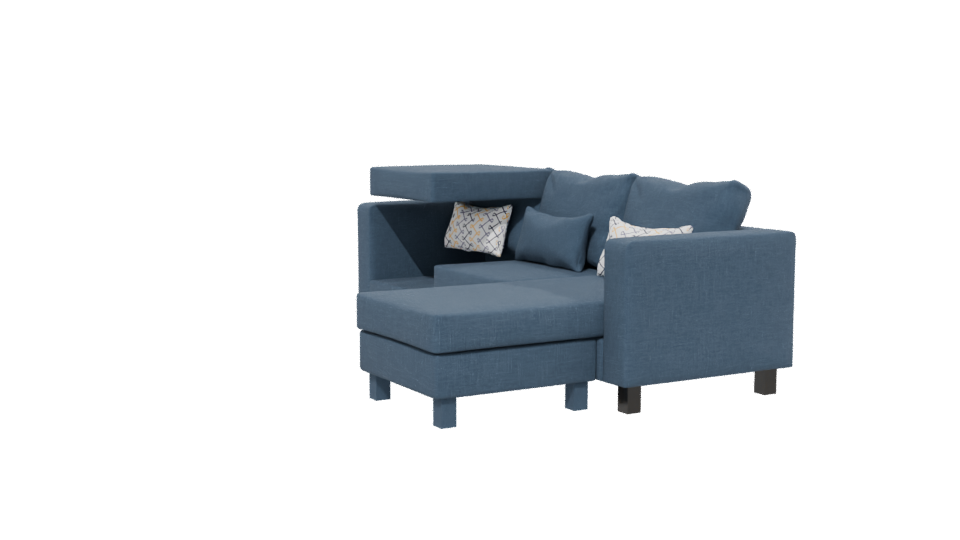 Stylish Blue Sectional Sofa 3D - Professional 3D Model Render 13