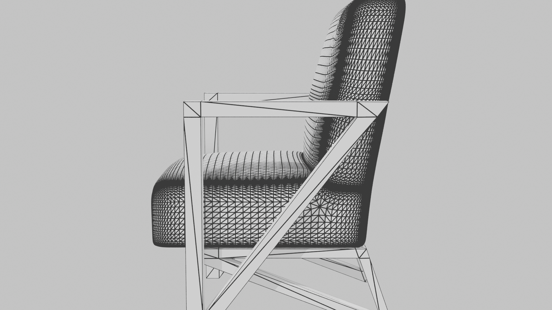 Minimalist Fabric Armchair Model - Professional 3D Model Render 14