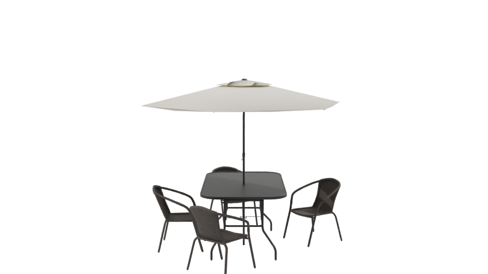 Modern Outdoor Dining Set 3D - Professional 3D Model Render 8