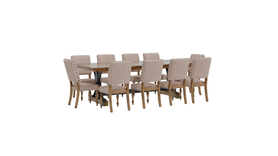 Elegant Dining Table with Chairs 3D - Professional 3D Model Render 10