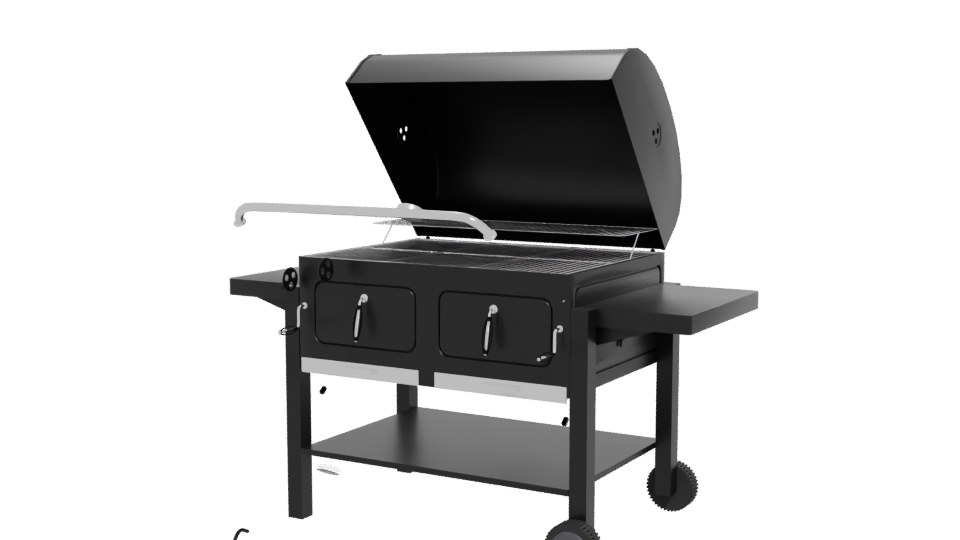 Stylish Outdoor Charcoal Grill 3D Model - Professional 3D Model Render 12