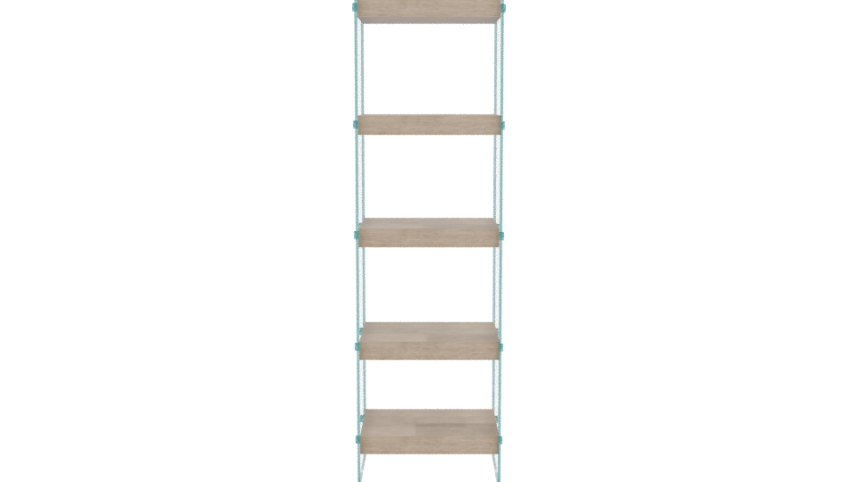 Minimalist Wooden Shelf Unit - Professional 3D Model Render 5