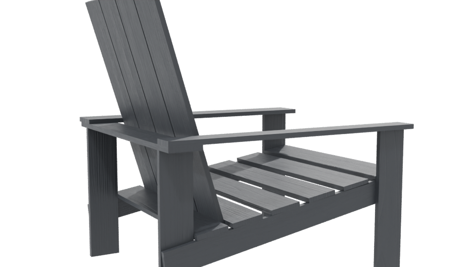 Stylish Outdoor Wooden Chair 3D - Professional 3D Model Render 7