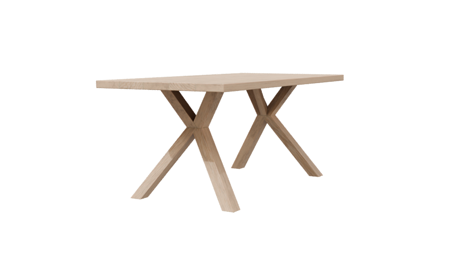 Minimalist Wooden Dining Table Model - Professional 3D Model Render 3