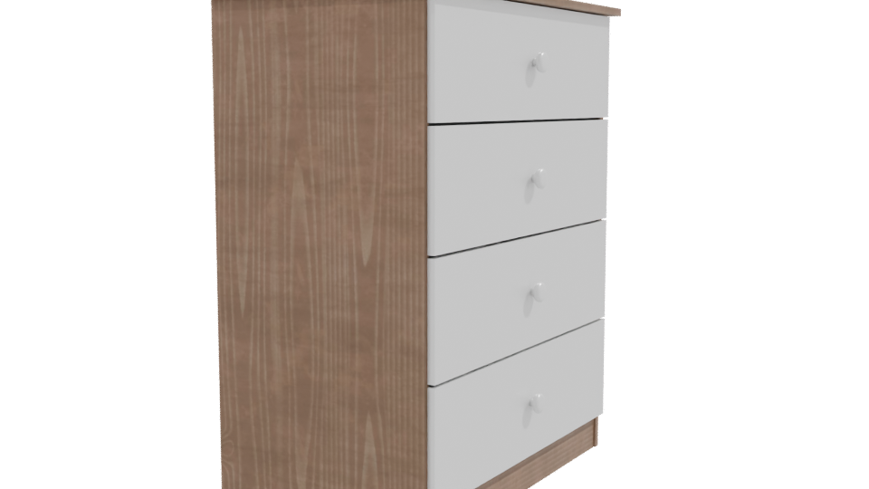 Contemporary Four-Drawer Storage Chest 3D Model - Professional 3D Model Render 9