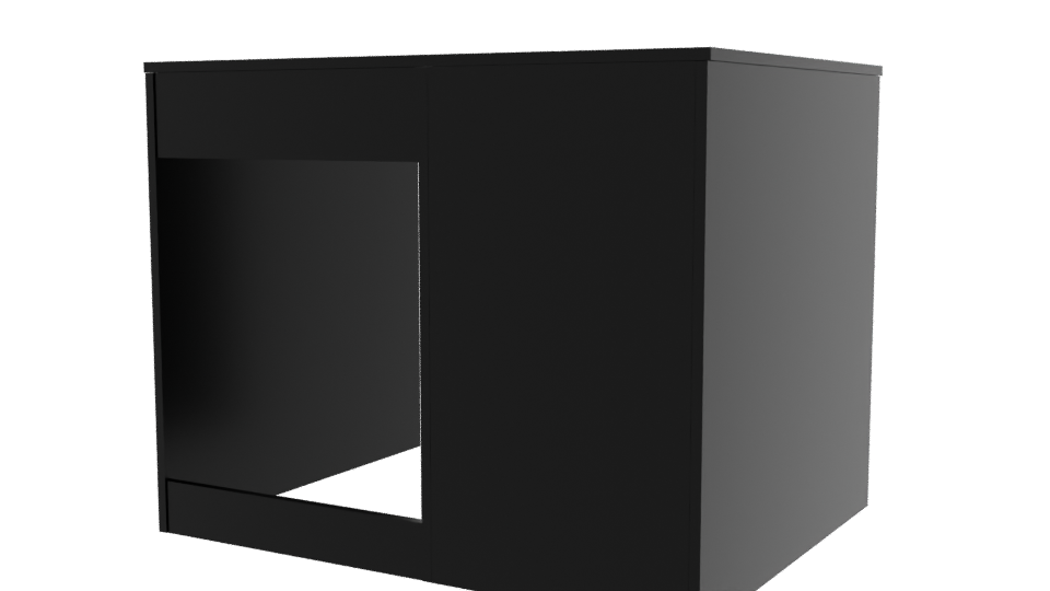 Minimalist Black Office Desk - Professional 3D Model Render 6