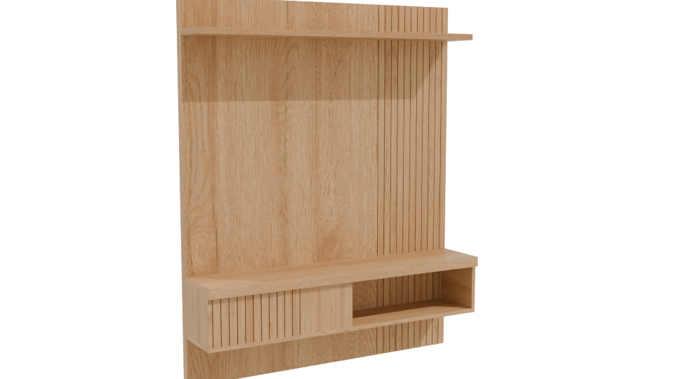 Stylish Wooden Display Shelf 3D - Professional 3D Model Render 10