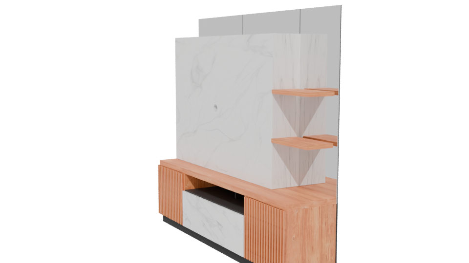 Elegant Modern Entertainment Center - Professional 3D Model Render 13