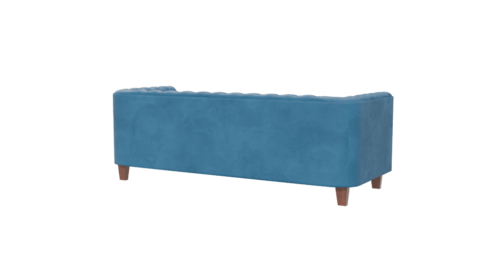 Stylish Blue Upholstered Sofa - Professional 3D Model Render 6
