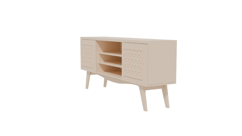 Elegant Wooden TV Stand 3D - Professional 3D Model Render 13