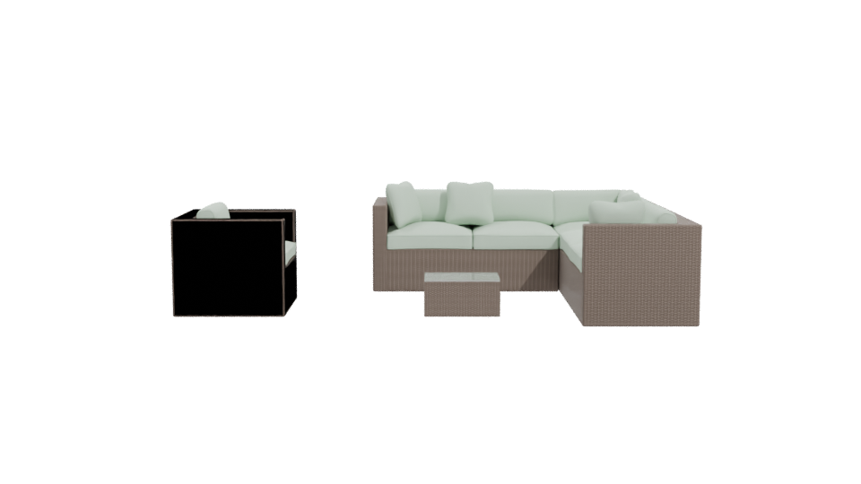 Saigon Terrace Sectional Sofa Set 3D - Professional 3D Model Render 11