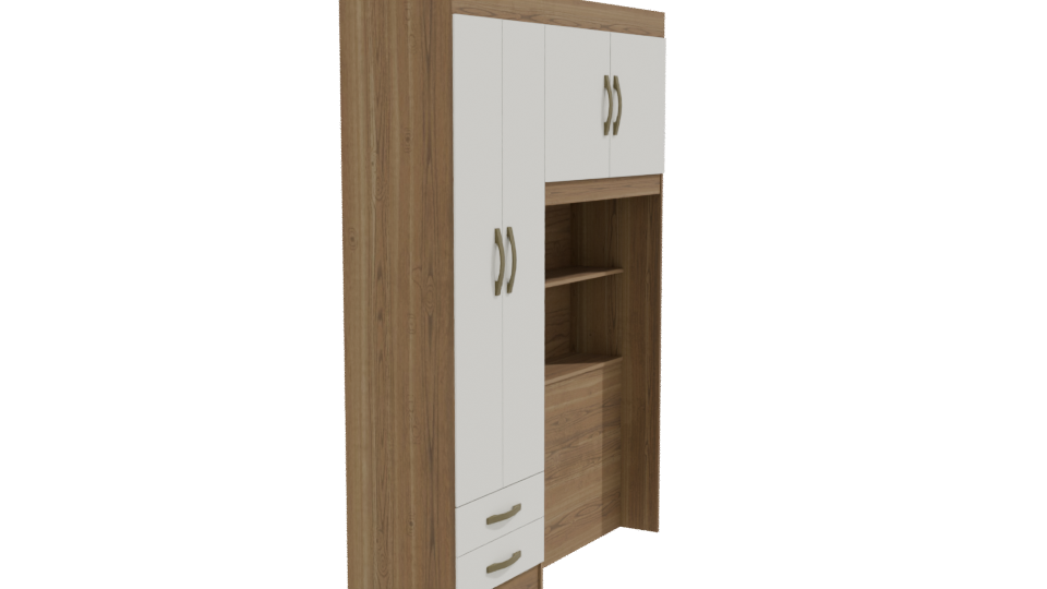 Stylish Wooden Storage Cabinet 3D - Professional 3D Model Render 9