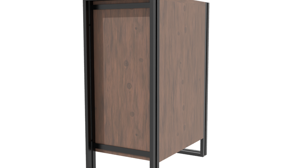 Rustic Wooden Storage Unit 3D - Professional 3D Model Render 3