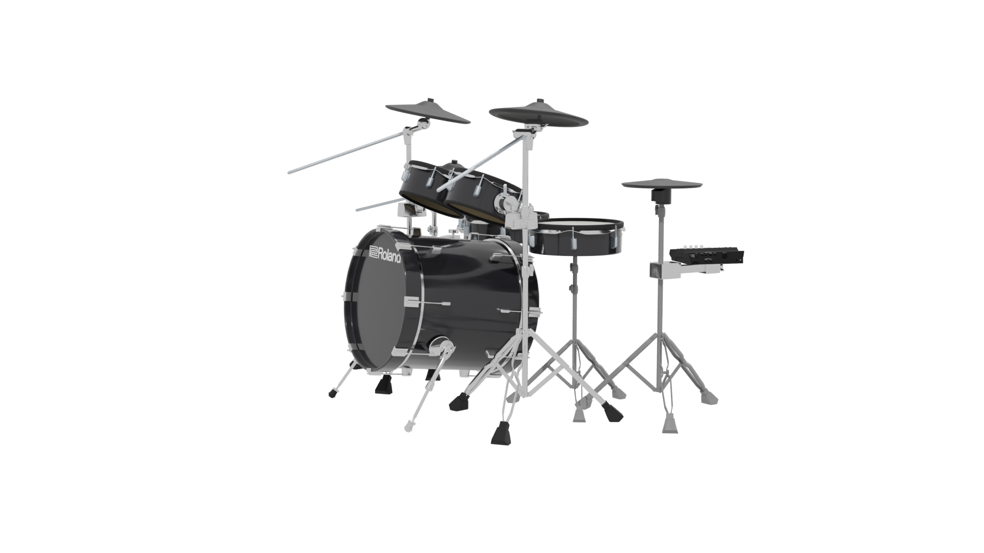 Realistic Drum Set 3D Model - Professional 3D Model Render 13
