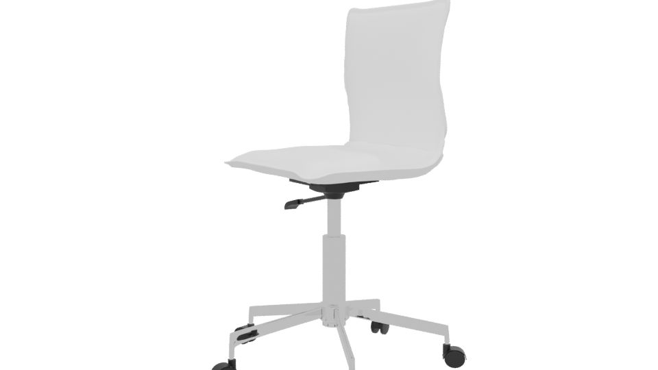 Minimalist White Office Chair 3D - Professional 3D Model Render 13