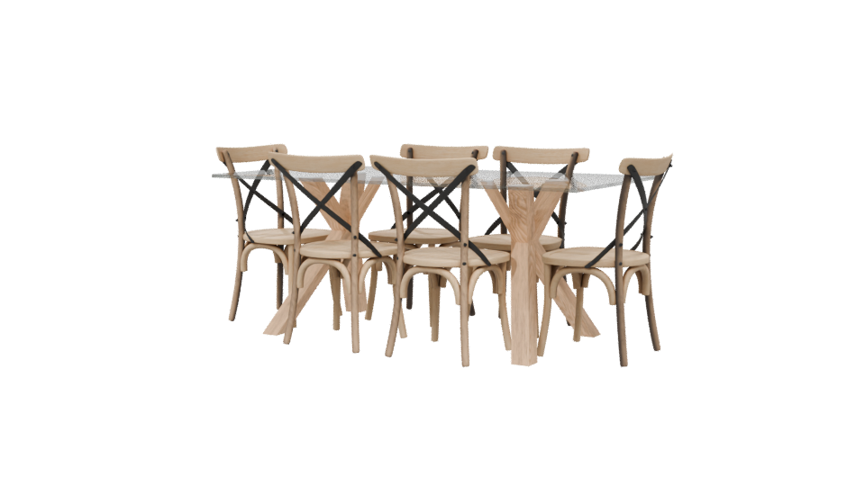 Riviera Glass Dining Set 3D - Professional 3D Model Render 6