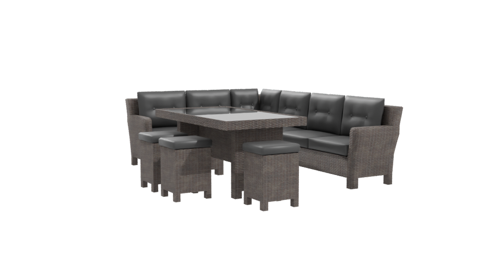 Stylish Outdoor Lounge Set 3D Model - Professional 3D Model Render 10