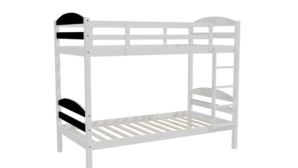 Stylish Two-Tiered Bunk Bed 3D - Professional 3D Model Render 10