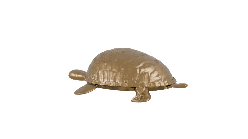 Stylized Golden Turtle Model 3D - Professional 3D Model Render 3