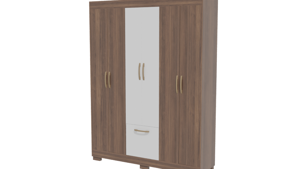 Stylish Wooden Storage Cabinet 3D - Professional 3D Model Render 12