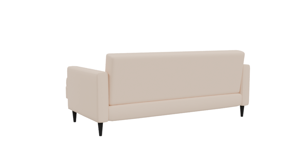 Retro Sofa with Poufs 3D Model - Professional 3D Model Render 4