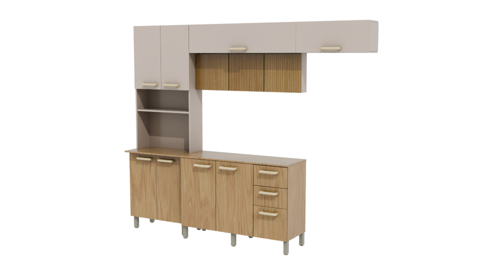 Contemporary Kitchen Cabinet Model - Professional 3D Model Render 12