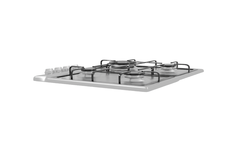 Sleek Gas Cooktop Model 3D - Professional 3D Model Render 3