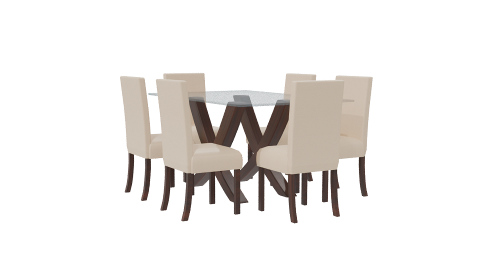 Elegant Modern Dining Table Set - Professional 3D Model Render 7