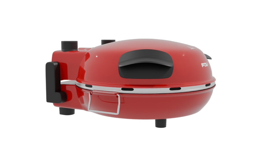 Stylish Red Outdoor Grill 3D - Professional 3D Model Render 9