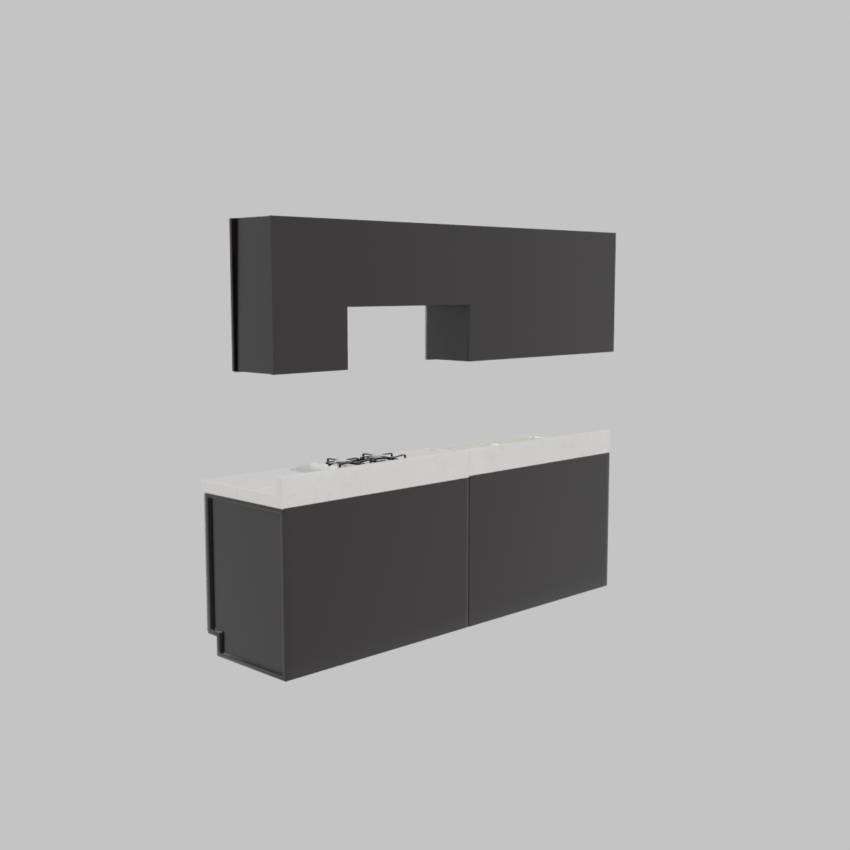 Cocina Integral Mónaco Nogal 240 cm