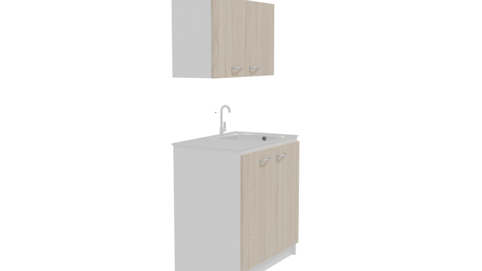 Stylish Modern Kitchen Cabinet Set 3D Model - Professional 3D Model Render 9